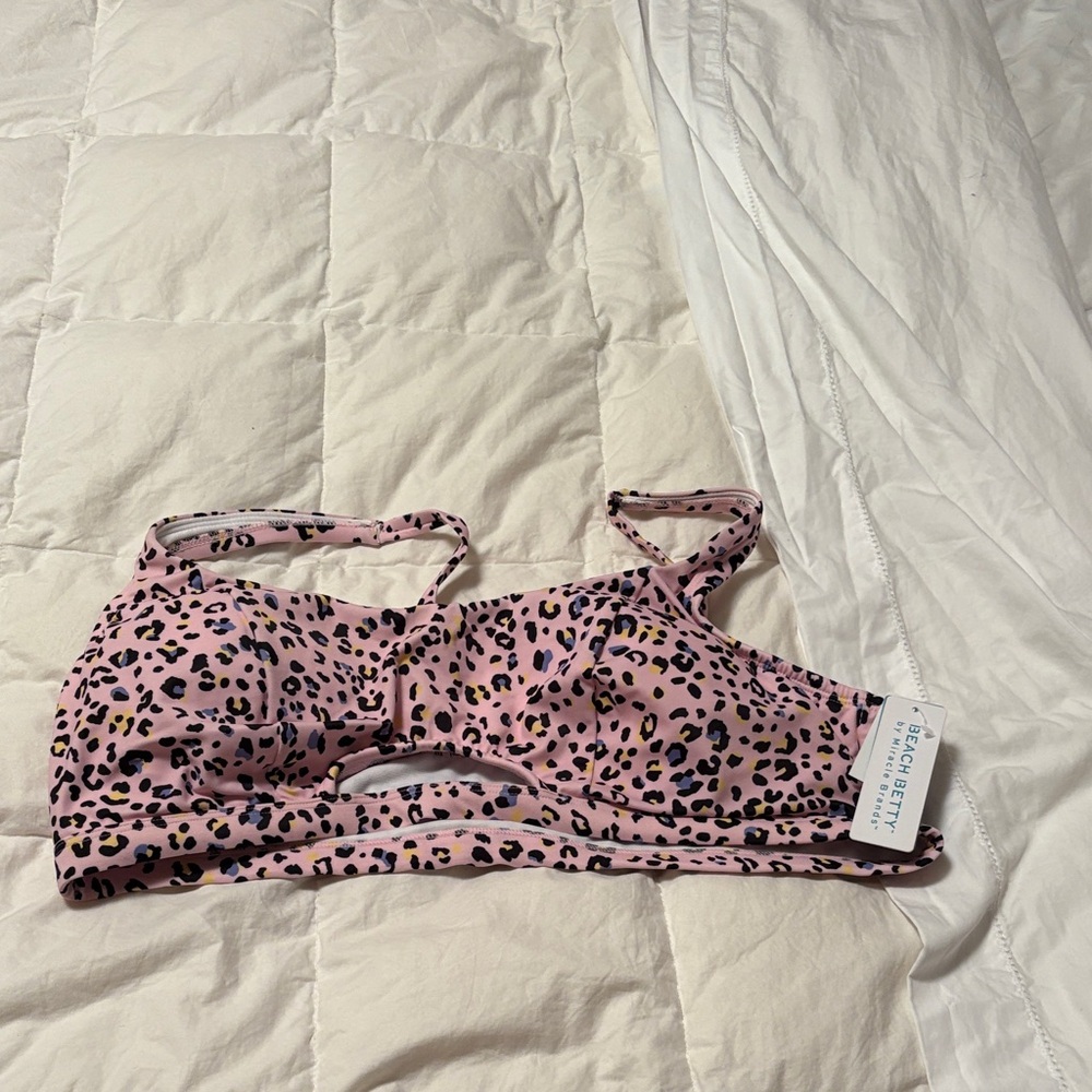 Pink Leopard bathing suit top